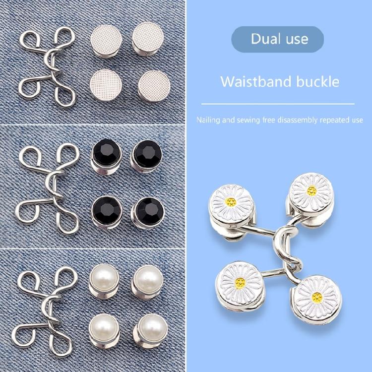 Detachable Jeans Button Pins No Sewing Required Trousers Waist Tightener Metal Waist Buckles Trouser Button Pins
