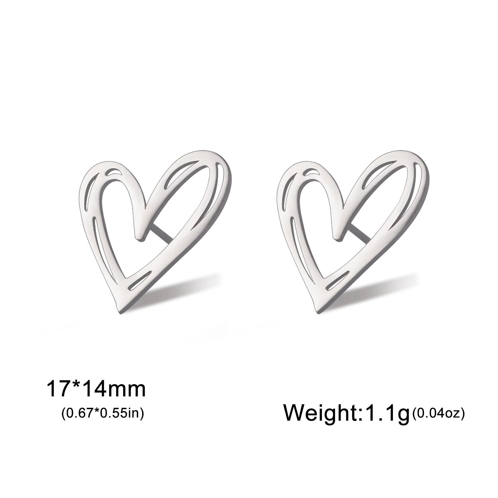 

Teamer Fashion Sweet Heart Stud Earrings for Women Girls Stainless Steel Earrings Daily Simple Jewelry Valentine s Day Gift