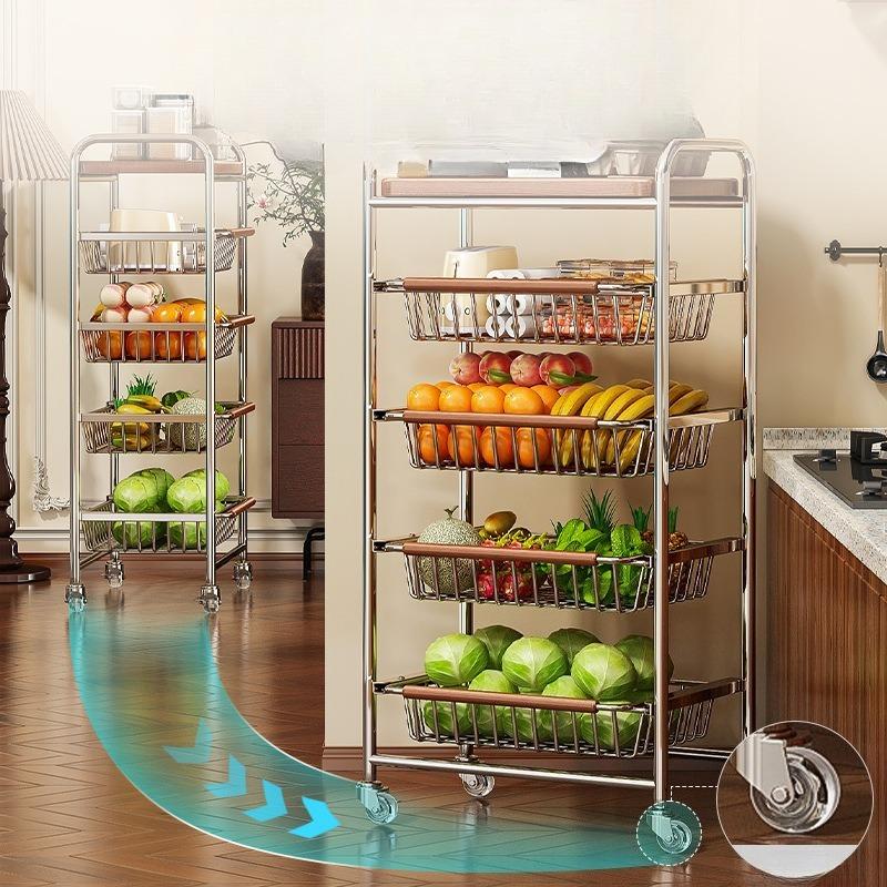 Kitchen Storage Shelf Modern Sliding Racks Corner Organization Rack Multifunctional Shelves Organizers Kitchens Accessories