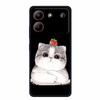 For ZTE Blade A54 Case Cute Cartoon Cat Black Silicone Soft Phone Case For ZTE Blade A54 4G Back Cover Case A 54 6.6" Funda Capa