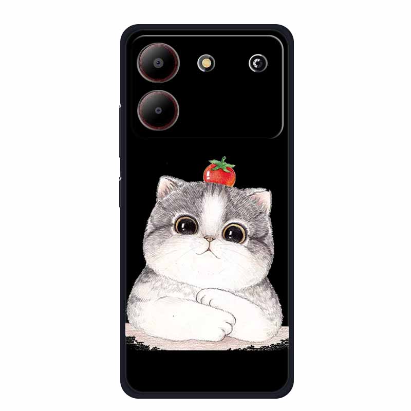 For ZTE Blade A54 Case Cute Cartoon Cat Black Silicone Soft Phone Case For ZTE Blade A54 4G Back Cover Case A 54 6.6" Funda Capa