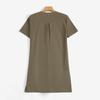 Women Linen Shirt V Neck Half Button Short Sleeve Loose Fit Casual Tunic Top