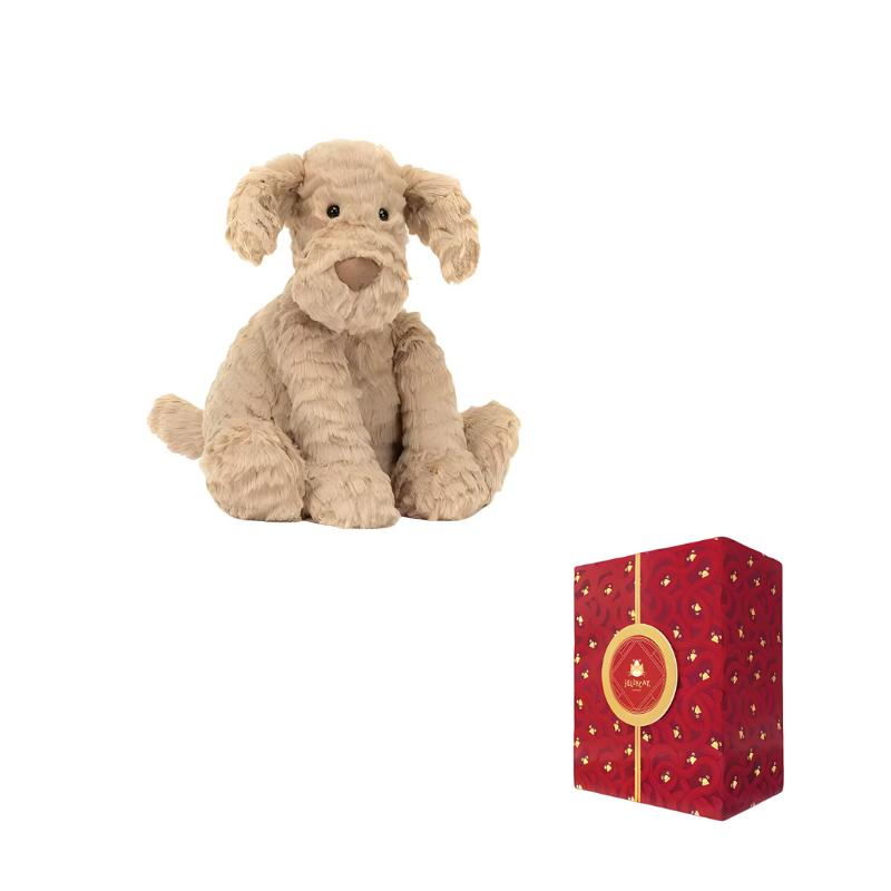 

JELLYCAT Dog Series Animal UDDLEWUDDLE Wavy Fur Puppy Brown Soothing Doll Plush Doll 23cm Height Medium Size 23cm коричневый