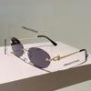 Rimless Oval Sunglasses Women  New in Fashion Vintage Decor Shades Trendy Brand Designer Gradient Casual Sun Glasses