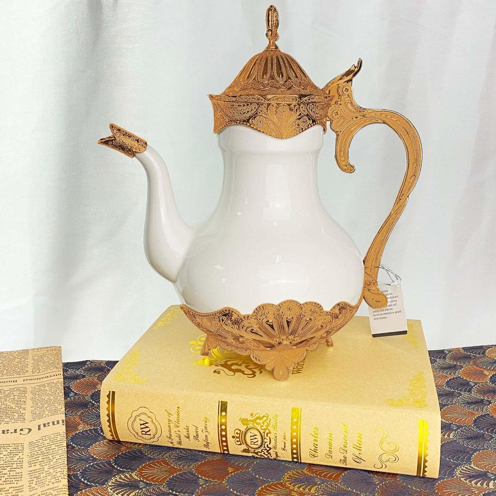 European Classic Ceramic Coffee and Teapot - Elegant Glass Design for Home or Office Decor
