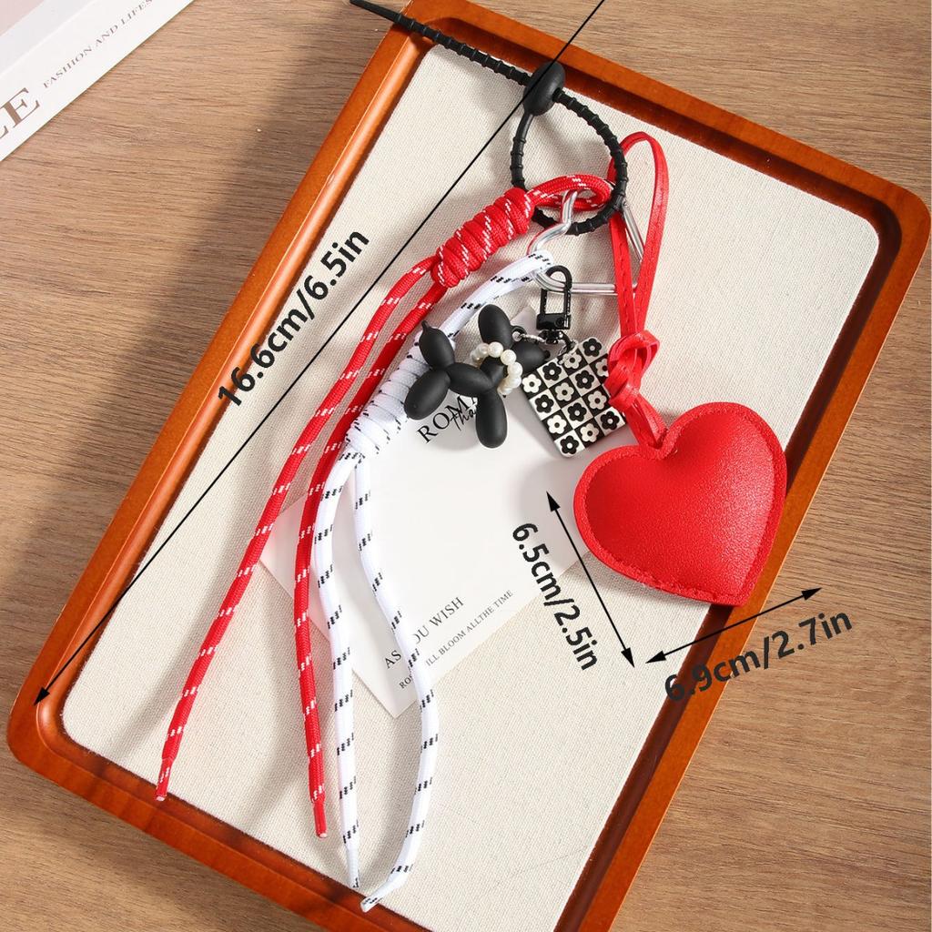 Mode Pfirsich Herz Tasche Anhänger Anhänger Temperament Handgewebt Neu Rotes Leder Liebe Tasche Aufhängung