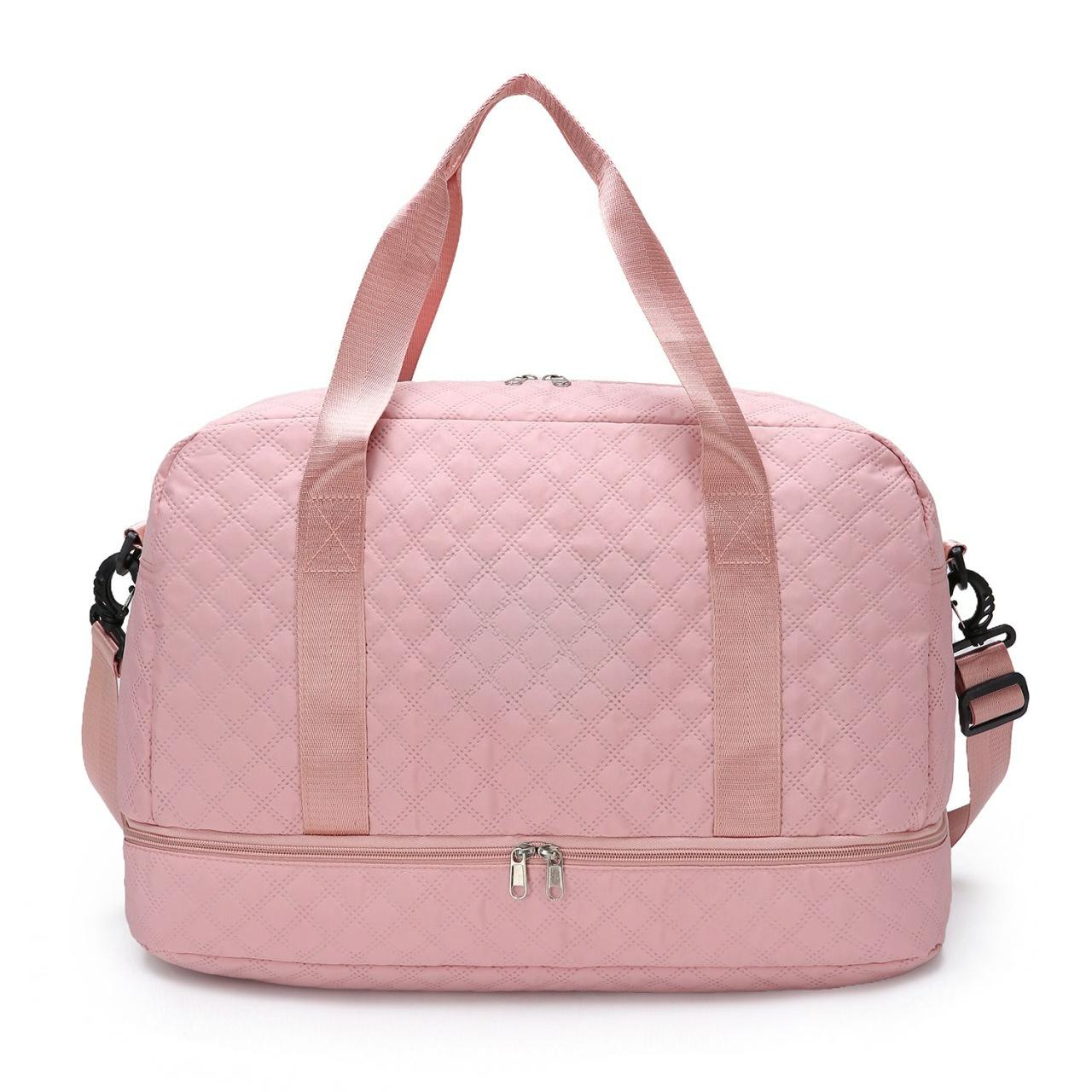 

Large Capacity Storage Travel Bag Gym Bag Portable Short-distance Travel Wholesale Leisure Sports Yoga Duffel Bag розовый