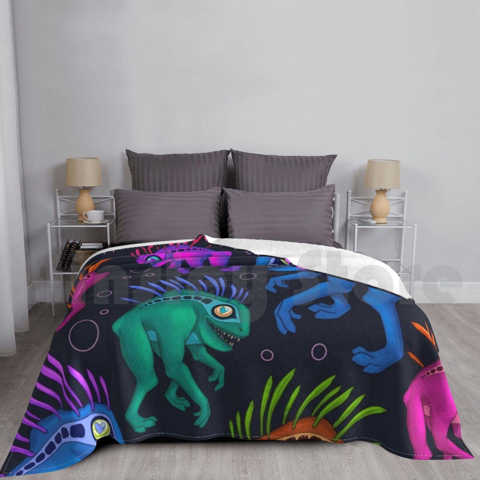 Murloc Rainbow Blanket Super Soft Warm Light Thin Murloc Wow Cute Gamer Size: 75*100cm, Weight: 230 GSM