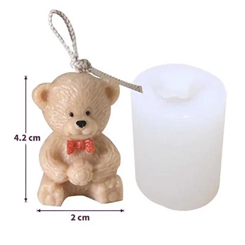 Cute 3D Bear Silicone Mold Creative Multiple Bears DIY Chocolate Candy Molds Kitchen Baking Cake Decor Candle Soap Mould