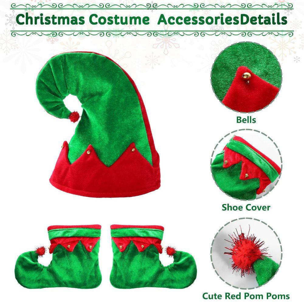 Hooded Christmas Elf Cosplay Set Velvet Elf Costume Hooded Velvet Dress Christmas Party