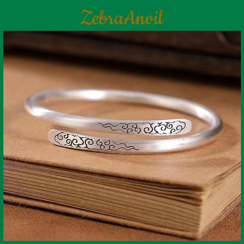 Bracelete Exclusivo Estilo Étnico Vintage de Cobre Sólido Fosco Com Reflexo Prateado Atacado da Fábrica