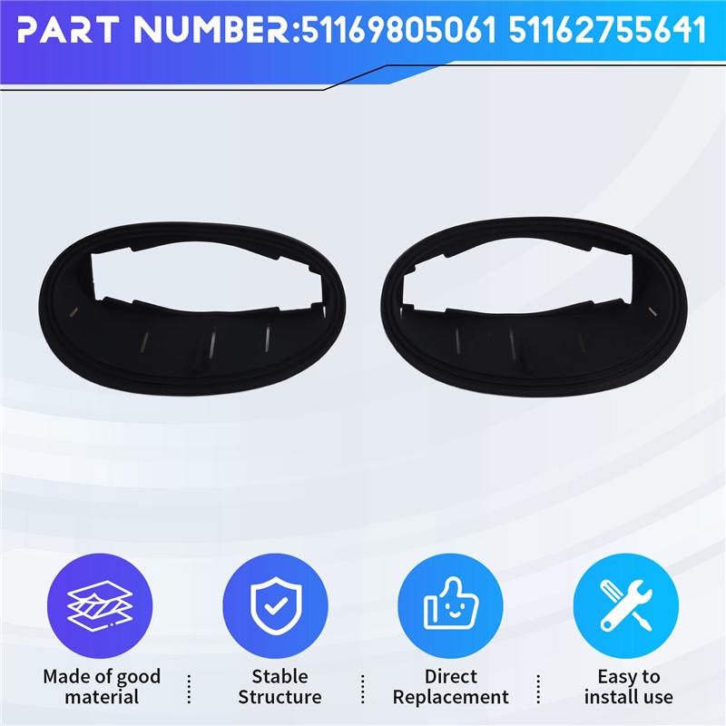 A58X-Rearview Mirror Sealing Ring Rubber Pad Mount 1 Pair For Mini Clubman R55 R56 R57-R59-51169805061 51162755641 Car Accessori