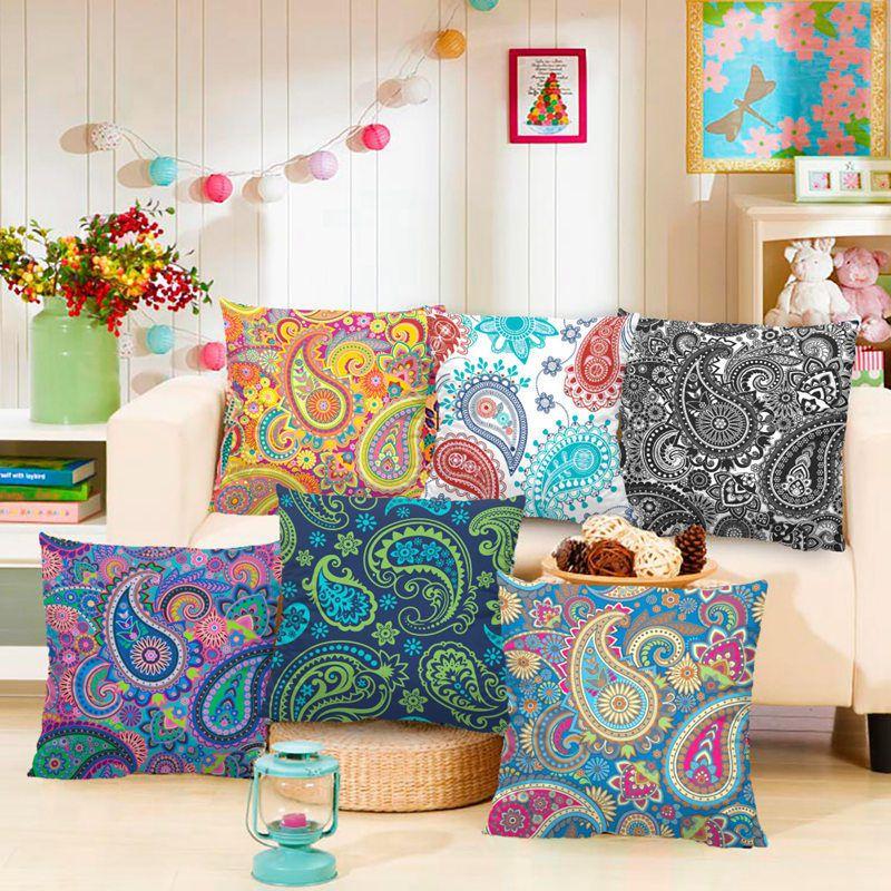 Exquisite Kissenbezüge mit Paisley-Print im Ethno-Stil für Vintage-Böhmische Sofadekoration