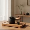 600 Ml Cast-Iron Teapot Equal Heating Distribution with Wooden