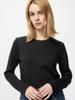 Uniqlo Хлопковая футболка с круглым вырезом и длинным рукавом с гладкой эластичной текстурой