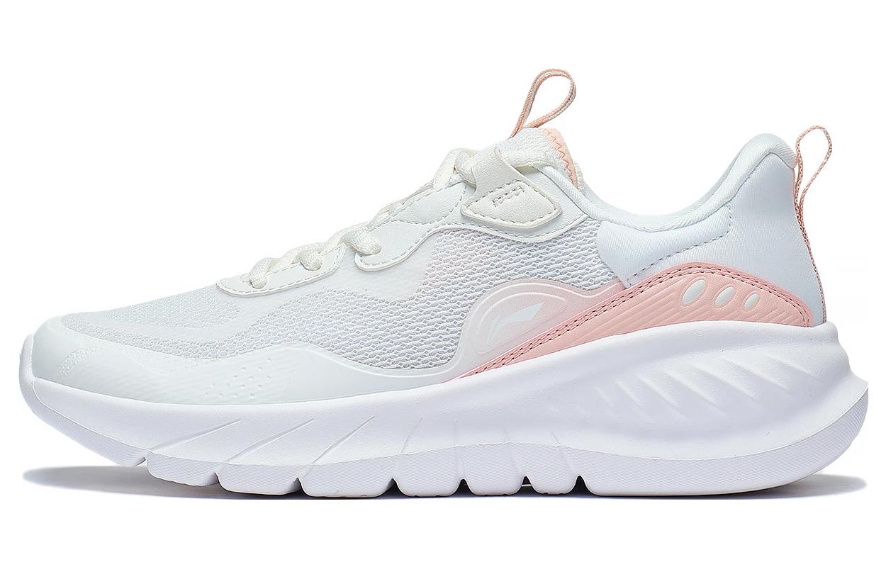 Li Ning Eazgo Flex Textile, Synthetic Leather Low top Casual Running Shoes Women s White Pink ARST074-1 39