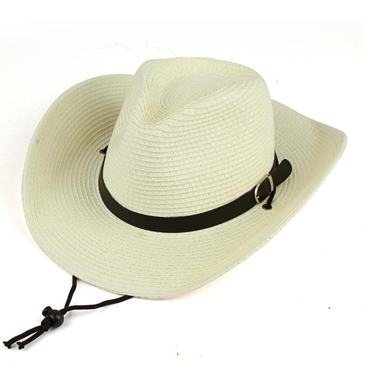 Unisex Western Cowboy Hat Summer Sun Protection Large Brim Beach Straw Hat Foldable Denim Hat for Men And Women