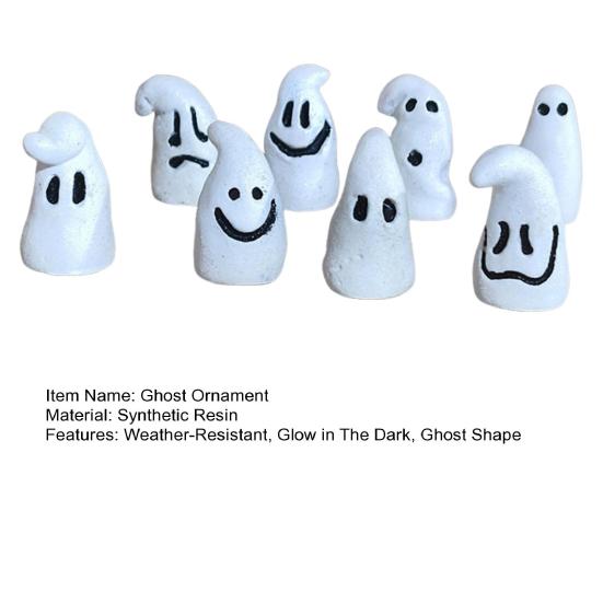 8ks Halloweenská ozdoba duch odolná proti povětrnostním vlivům svítící ve tmě mini figurky duchů Halloweenská párty dekorace