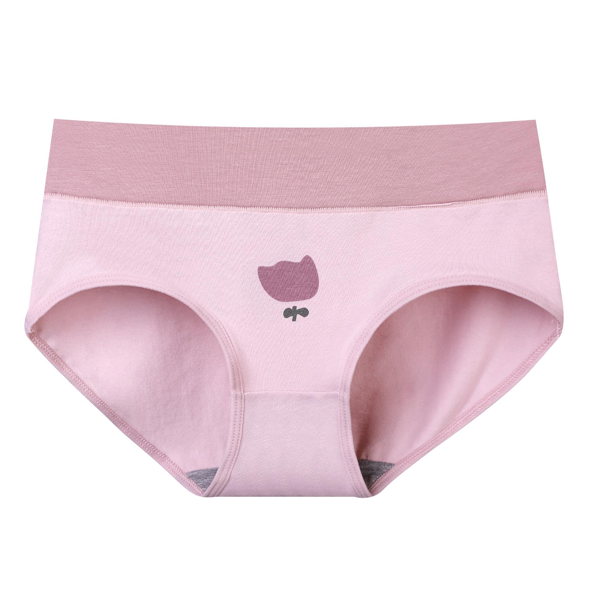 Women s High-Waisted Graphene Antibacterial Underwear, Cute Printed Girl s Shorts, Plus Size, Ideal for Development Period.