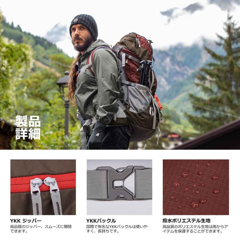 70L Hiking Large YKK Waterproof Emergency Rain Cover Travel [MOUNTAINTOP] Backpack, Capacity, Camping, Zipper, Backpack, Outdoor, Backpack,