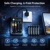USB Smart 4 Slot Charger For 1.5V Rechargeable Alkaline AA AAA Batteries Only with LED Indicator