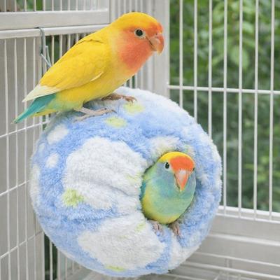 Haustier Samt Versteck Fleece Imitation Gewebt Vogelnest Abnehmbar Verdickt Vogelzuchtnest Rund Warm Vogelkäfig Nest Garten