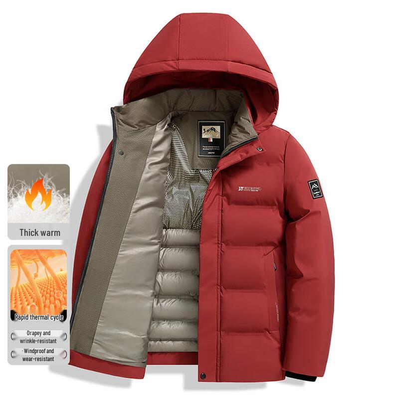 ROMON Men's Thickened Hooded Winter Padded Jacket