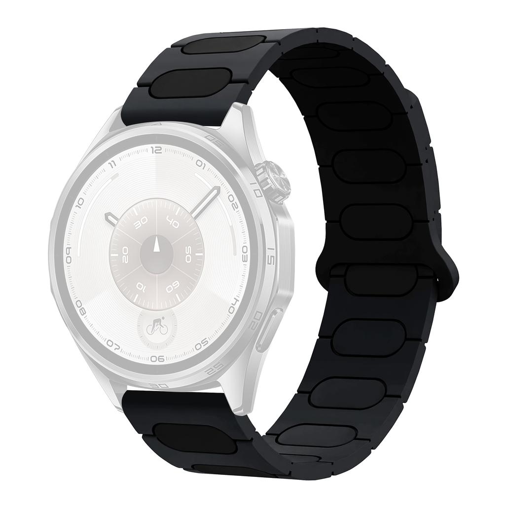 22mm Oval Design Magnetic Strap for Huawei Watch GT 6 Pro 46mm/Oppo Watch X/X2/4 Pro Silicone Watch Band Dual Color