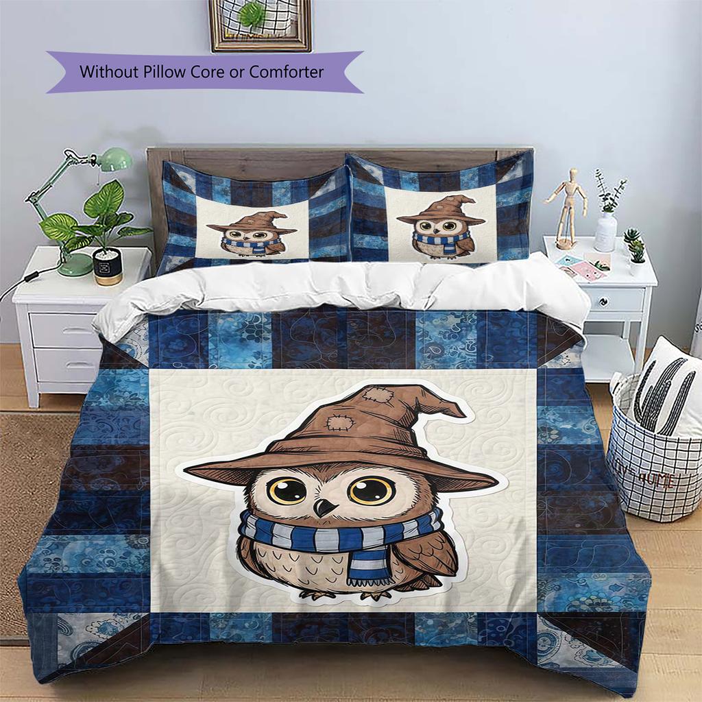 Juego de Ropa de Cama con Estampado de Dibujos Animados Colcha Funda de Colcha Funda de Almohada Decoración del Hogar Regalo de Cumpleaños (1 * funda nórdica + 2 * fundas de almohada, sin núcleo)