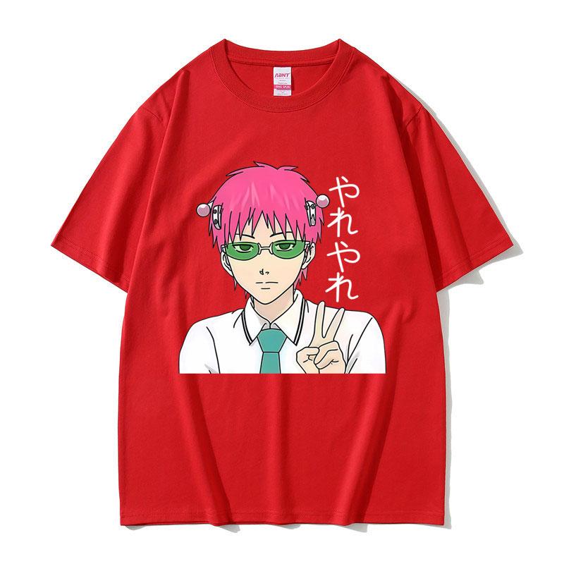 Japanese Anime The Disastrous Life of Saiki K Saiki Kusuo Peace Sign Graphic Tshirt Men Women Casual Vintage Oversized T Shirt S