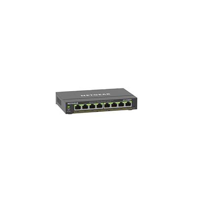 NETGEAR Unmanaged Plus 8-Port Gigabit Switching Hub, PoE+ Compatible (62W Total), Desktop Compact, VLAN, QoS, Silent Fanless, Energy Saving, 5-Year
