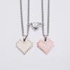 2Pcs Couple Necklace Heart Charm Magnetic Suction Shiny Finish Necklace Valentine Day Anniversary Jewelry Gift
