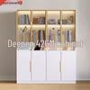 2025 Light Luxury Bookcase with Glass Figurine Display and Storage Cabinet.