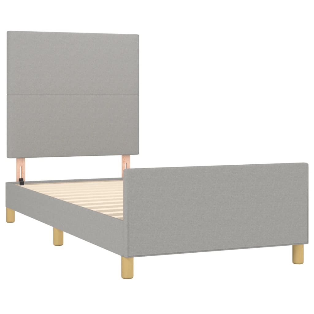 Vidaxl Bed Frame Without Mattress, Light Gray, 80X200 Cm, Upholstered In Fabric