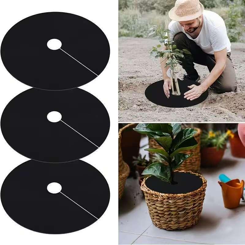Weed Control Mats Non Woven Tree Rings Mulching Mats for Garden Decoration and Soil Moisture Preservation