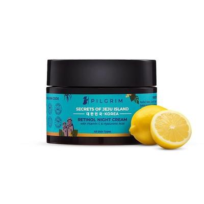 PILGRIM Korean Retinol Anti Aging Night Cream with Hyaluronic Acid & Vitamin C , For Men & Women|Korean Skin Care|50gm