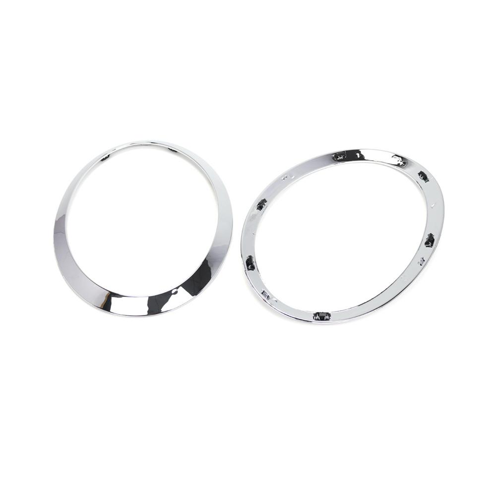 Pair ABS Chrome Headlight Ring Trim Bezel For 2014-2021 Mini Cooper F55 F56 F57