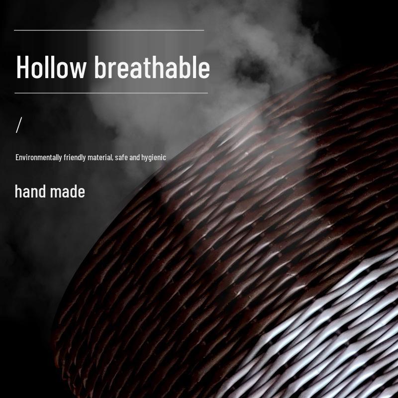 Blue Rattan Woven Laundry Hamper: Multipurpose Basket for Clothes, Toys, and Home Storage