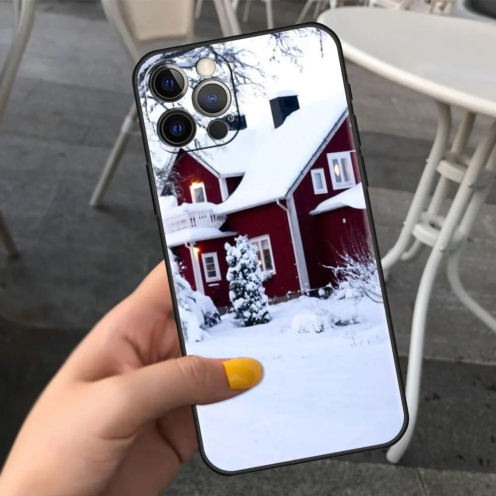 Schneelandschaft Handyhülle für iPhone Samsung Galaxy Redmi Xiaomi Oppo OnePlus Note SA 7 8 9 10 11 12 13 14 20 21 22 23 53 54 Pro Max Ultra TPU Soft
