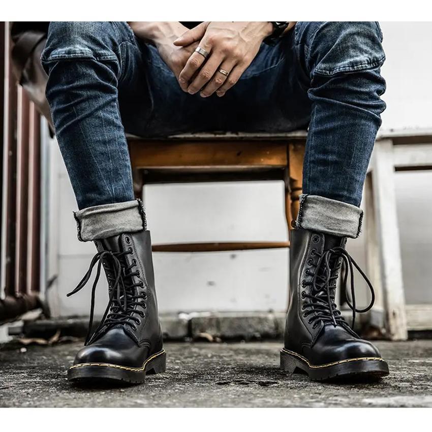 Herren Stiefel Doc Martens Style Winterstiefel Wasserdicht Dr