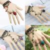 Retro Gothic Women Lace Flower Hand Slave Harness Bracelet Chain Ring Jewelry