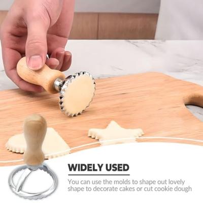 Square/Round/Heart/Star Cookie Cutters Stainless Steel Dough Wheel Cutter  Home Kitchen Use