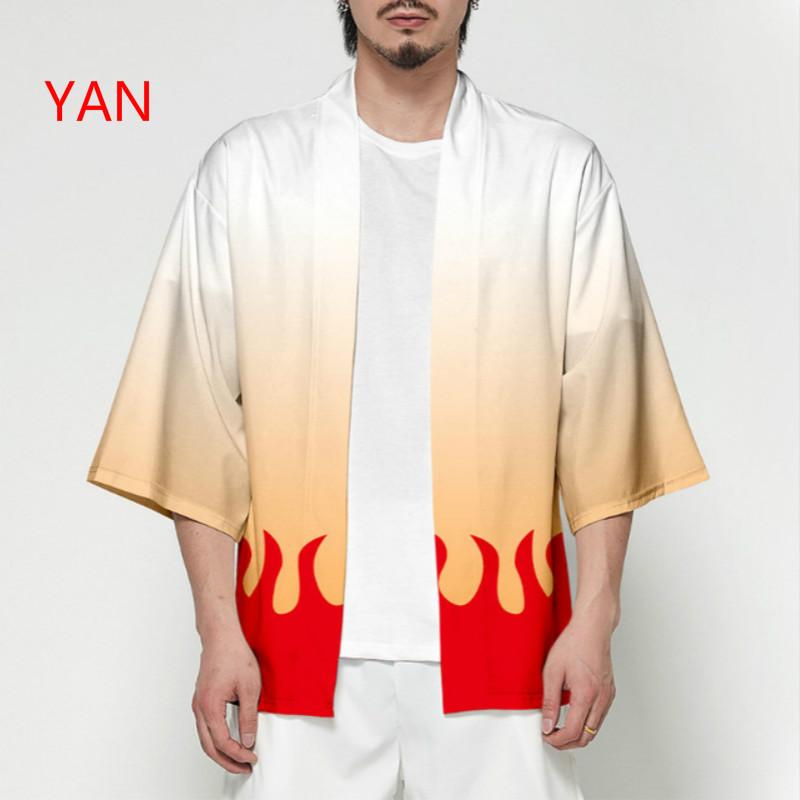 Capa de cosplay Haori Anime Demon Slayer's Blade Kimono Kilamon Tanjirou Nidou con el mismo estilo