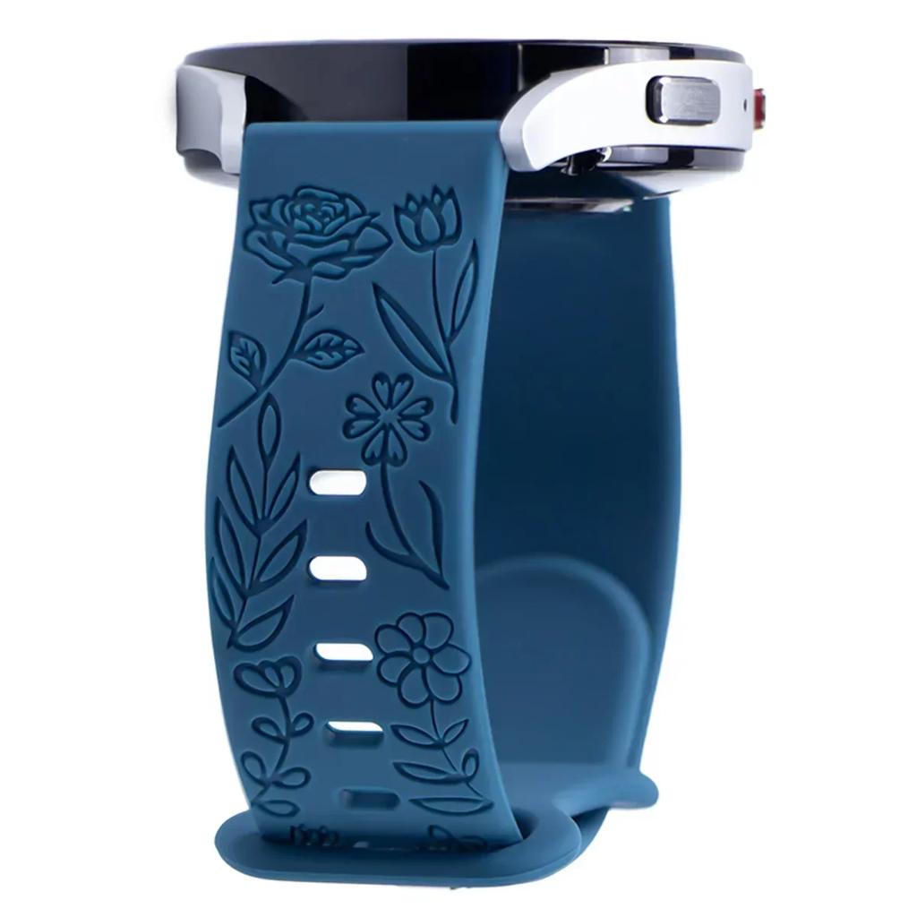18mm 20mm 22mm Rose Engrave Band for Samsung Galaxy Watch 654 40mm 44mm Gear S3 Silicone Cute Strap Classic 43mm 45mm Active 2
