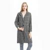 Autumn Korean Style Fashion Women's Plaid Woolen Jacket Slim Thin Long Thick Coat