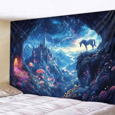 Dreamy Landscape Tapestry Wall Hanging Bohemian Psychedelic Home Background Poster Living Room Bedroom Wall Decoration