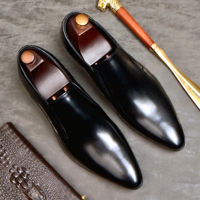 Mens Leather Shoes Genuine Leather Oxford Shoes For Men Luxury Dress Shoes Slip On Wedding Shoes Leather Brogues