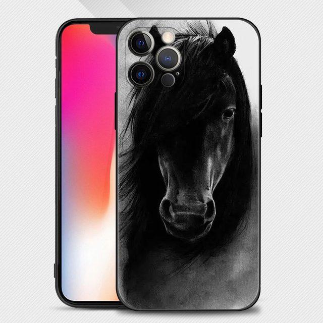 

Чехол для телефона для Iphone 14 13 12 11 Pro Max Mini Xs Max Xr X 7 8 Plus 6s, мягкий силиконовый чехол Fundas Running Horses For iPhone 13Pro Max