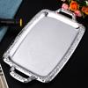 Luxury Stainless Steel Storage Tray with Handle Cosmetic Jewelry Display Plate Hotel Restaurant Serving Dish Silver