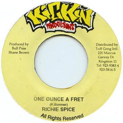 

7inch Record RICHIE SPICE - One Ounce A Fret Kickin 1999 Jamaica Reggae, Ska & Dub